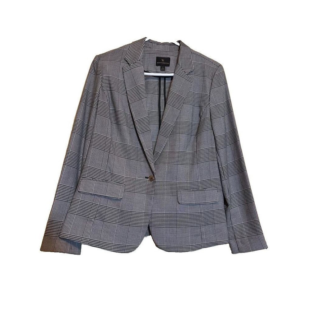 Worthington Plaid Blazer Suit Jacket Size Large L Multicolored